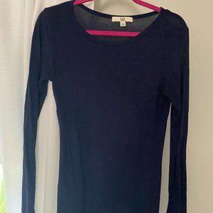 Navy blue super soft and stretch long sleeve shirt